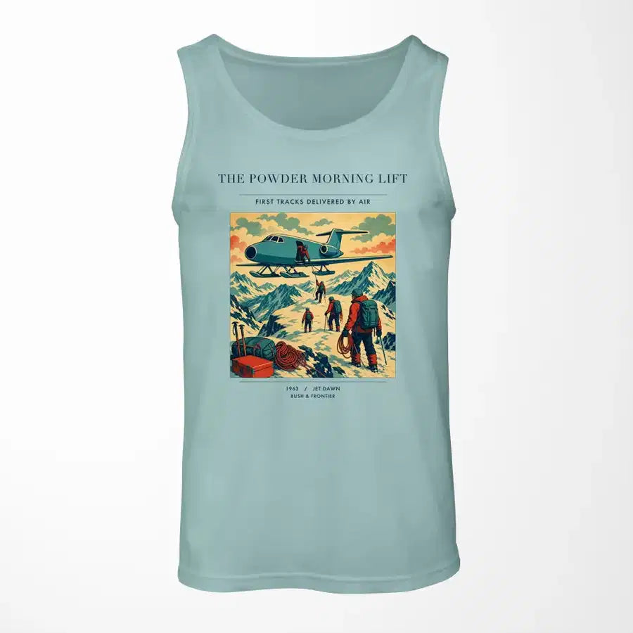 VINTAGE G4287 - The Powder Morning Lift - Designed Tank Tops design on lightgreen