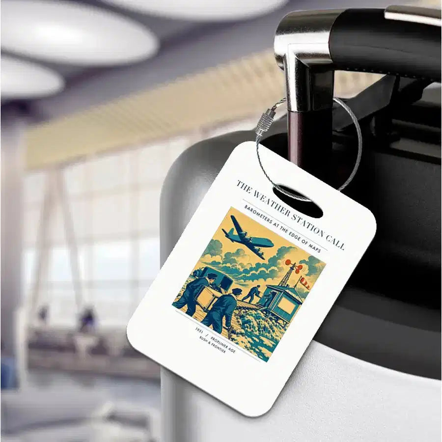 VINTAGE G4288 - The Weather Station Call - Acrylic Luggage Tags design on white