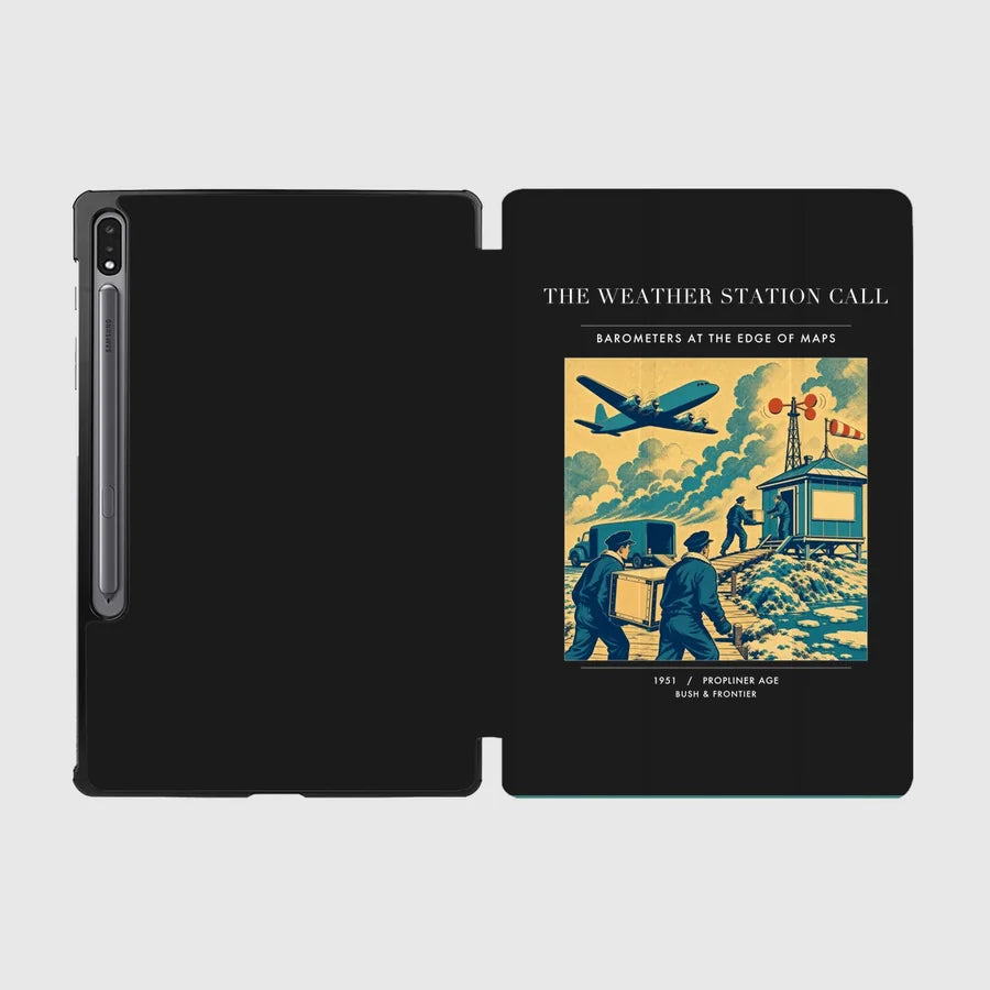 VINTAGE G4288 - The Weather Station Call - Designed iPad & Samsung Tablet Cases design on black samsung