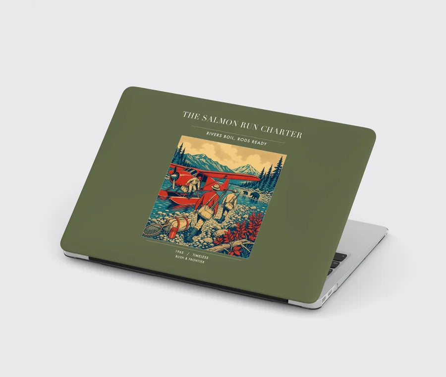 VINTAGE G4289 - The Salmon Run Charter - Designed MacBook Cases design on greenarmy