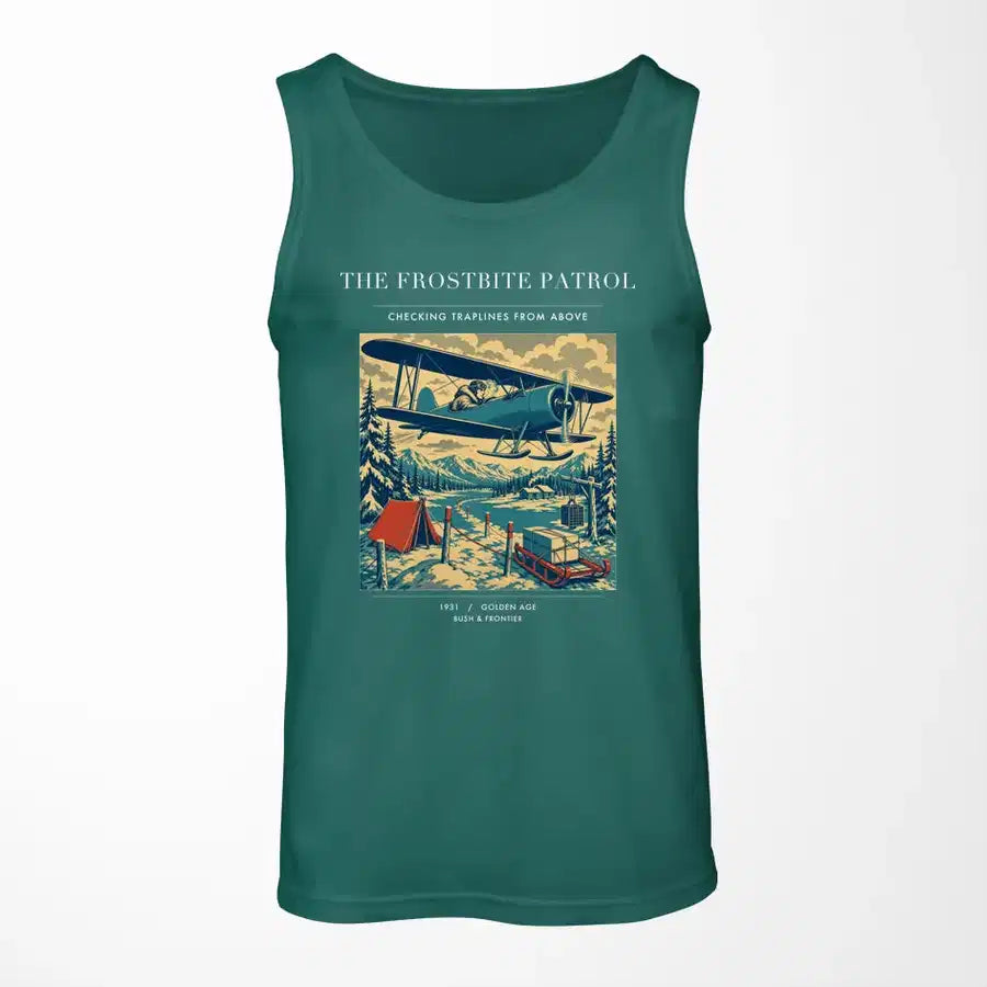 VINTAGE G4290 - The Frostbite Patrol - Designed Tank Tops design on green