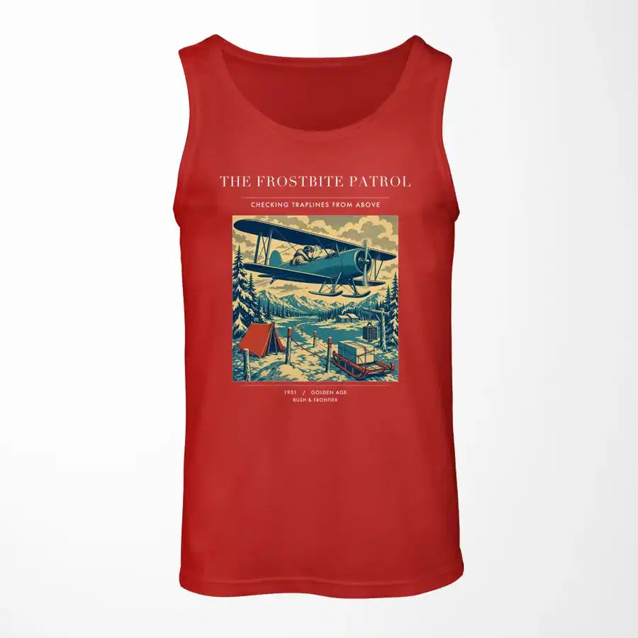 VINTAGE G4290 - The Frostbite Patrol - Designed Tank Tops design on red