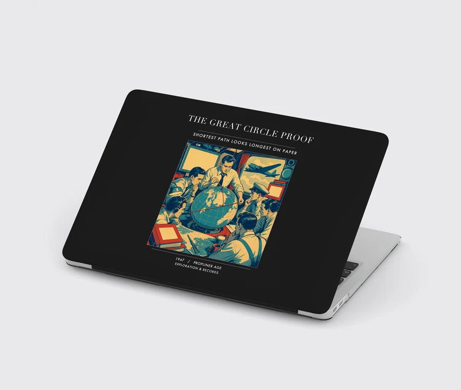 VINTAGE G4292 - The Great Circle Proof - Designed MacBook Cases design on black