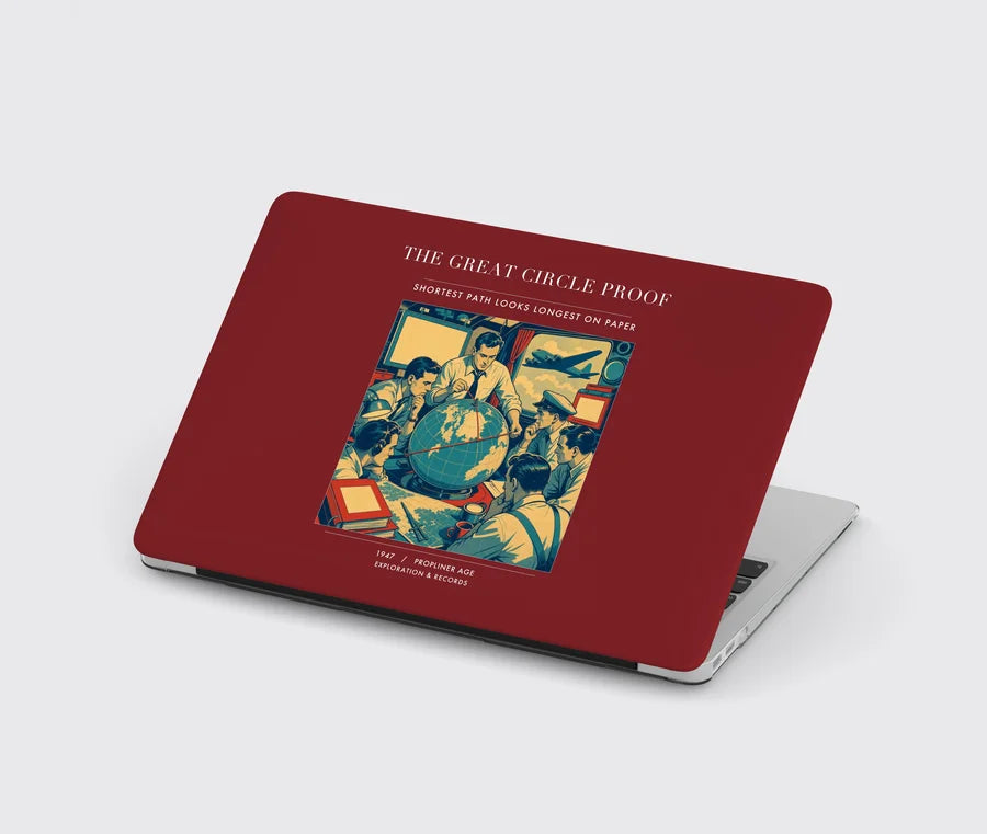 VINTAGE G4292 - The Great Circle Proof - Designed MacBook Cases design on darkred