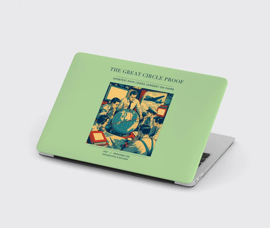 VINTAGE G4292 - The Great Circle Proof - Designed MacBook Cases design on lightgreen