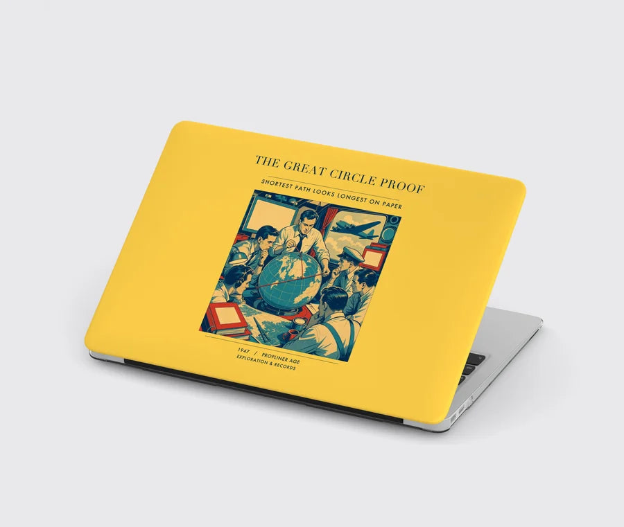 VINTAGE G4292 - The Great Circle Proof - Designed MacBook Cases design on yellow