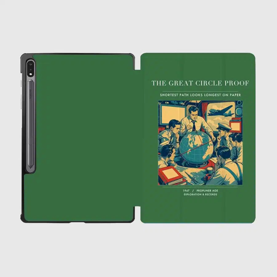 VINTAGE G4292 - The Great Circle Proof - Designed iPad & Samsung Tablet Cases design on green samsung
