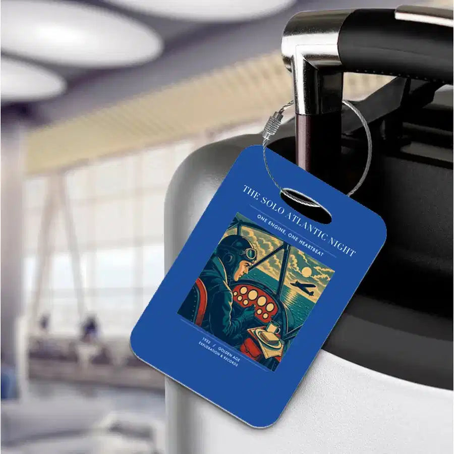 VINTAGE G4294 - The Solo Atlantic Night - Acrylic Luggage Tags design on blue