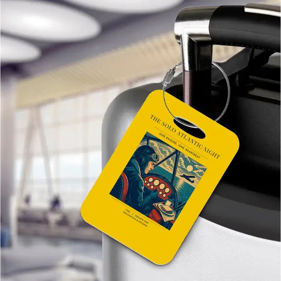 VINTAGE G4294 - The Solo Atlantic Night - Acrylic Luggage Tags design on yellow