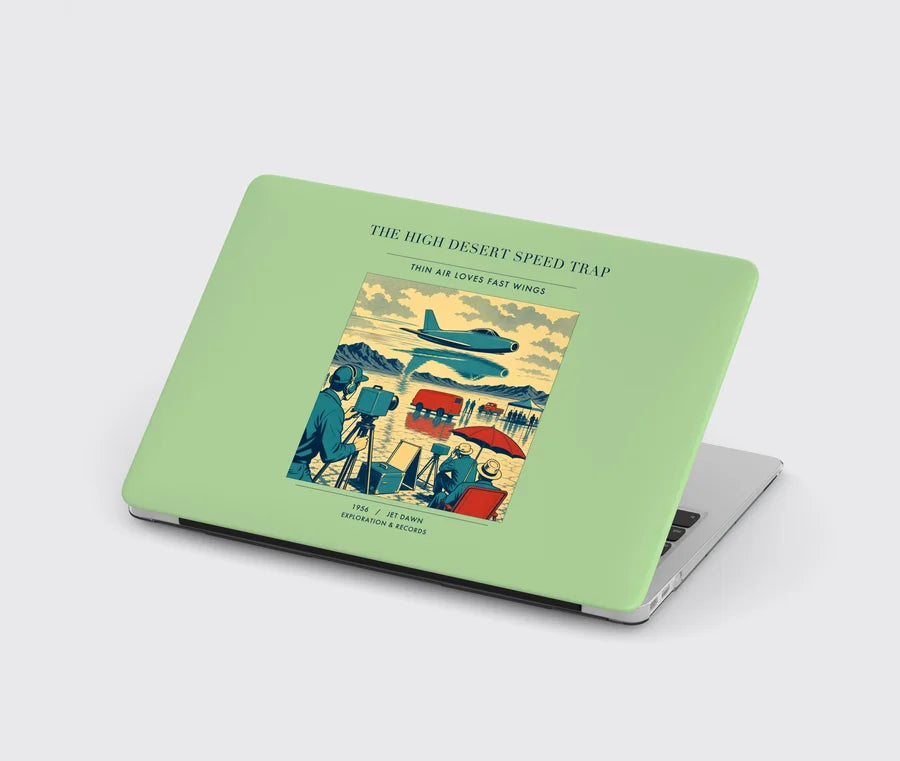 VINTAGE G4295 - The High Desert Speed Trap - Designed MacBook Cases design on lightgreen