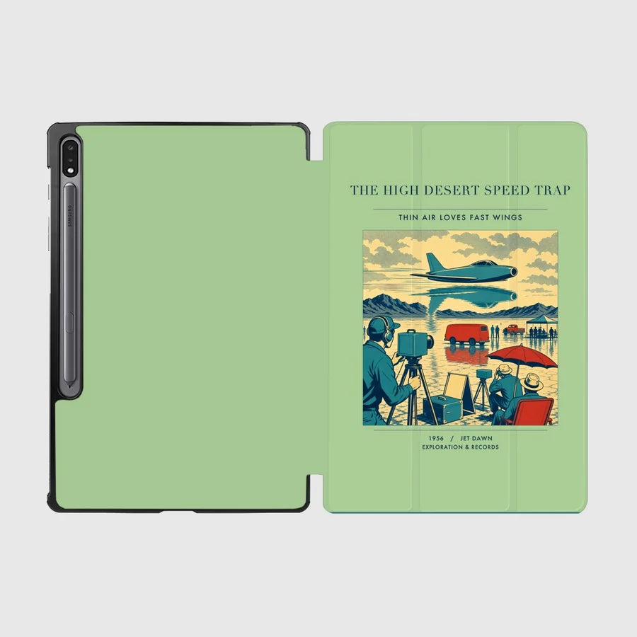 VINTAGE G4295 - The High Desert Speed Trap - Designed iPad & Samsung Tablet Cases design on lightgreen samsung