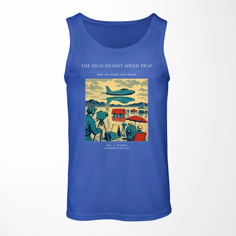 VINTAGE G4295 - The High Desert Speed Trap - Designed Tank Tops design on blue