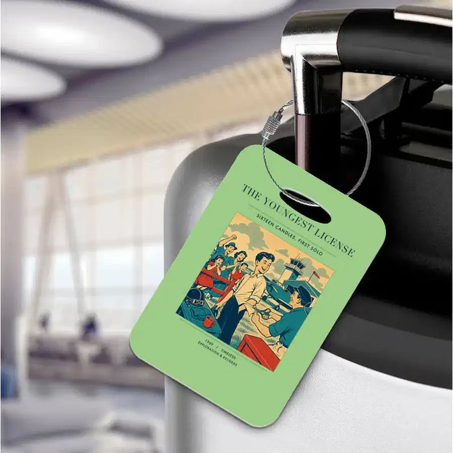 VINTAGE G4298 - The Youngest License - Acrylic Luggage Tags design on lightgreen