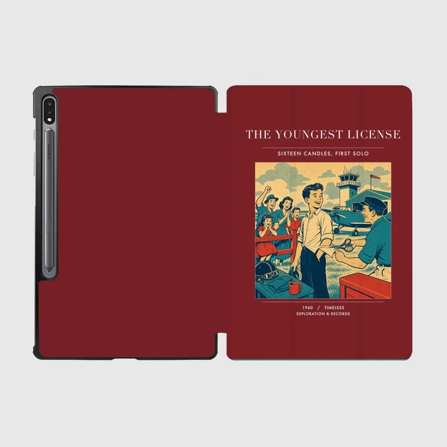 VINTAGE G4298 - The Youngest License - Designed iPad & Samsung Tablet Cases design on darkred samsung