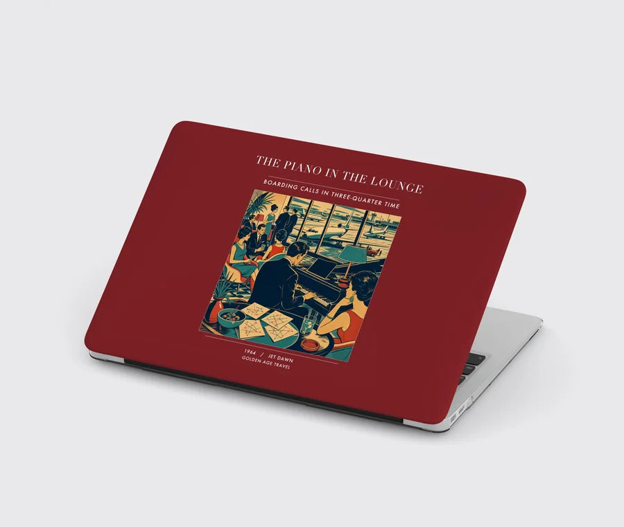 VINTAGE G4301 - The Piano In The Lounge - Designed MacBook Cases design on darkred