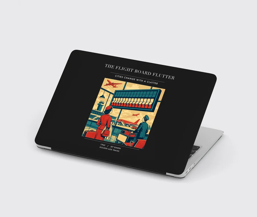 VINTAGE G4302 - The Flight Board Flutter - Designed MacBook Cases design on black