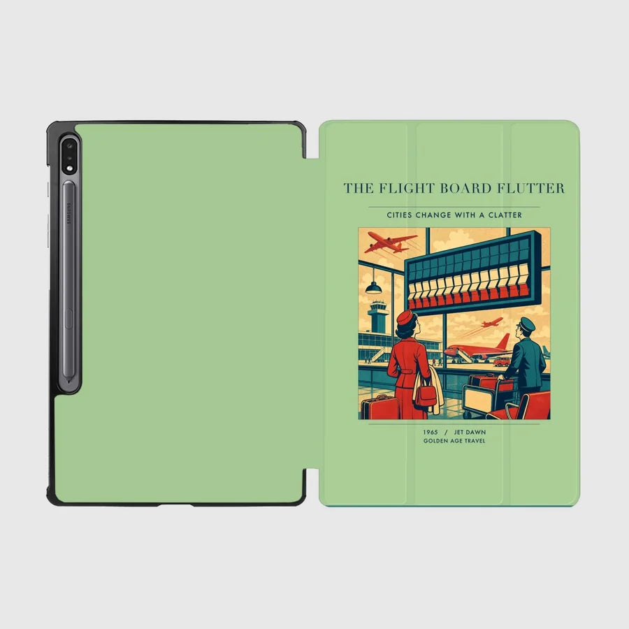 VINTAGE G4302 - The Flight Board Flutter - Designed iPad & Samsung Tablet Cases design on lightgreen samsung