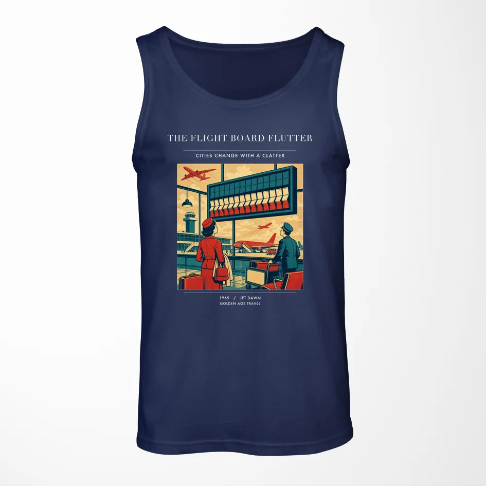 VINTAGE G4302 - The Flight Board Flutter - Designed Tank Tops design on darkblue