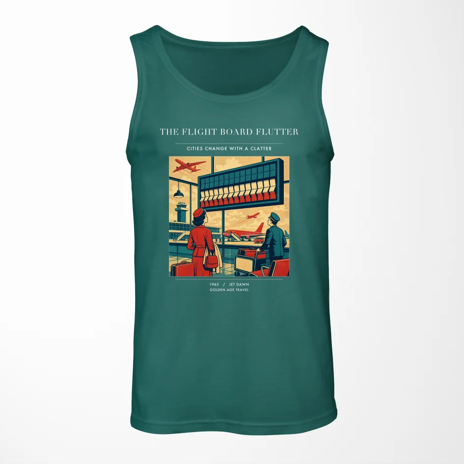 VINTAGE G4302 - The Flight Board Flutter - Designed Tank Tops design on green