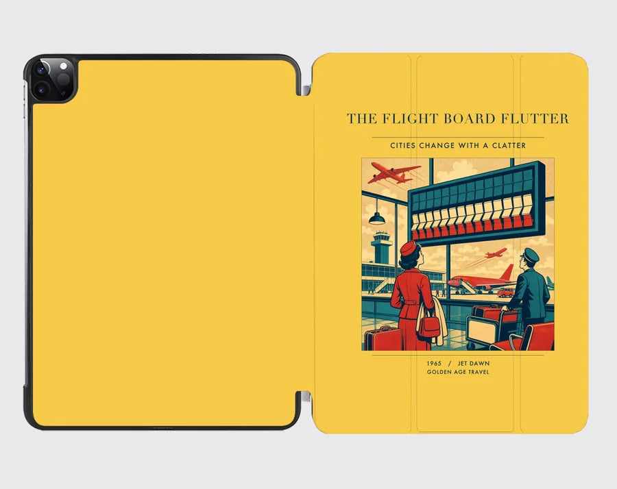 VINTAGE G4302 - The Flight Board Flutter - Designed iPad & Samsung Tablet Cases design on yellow ipad