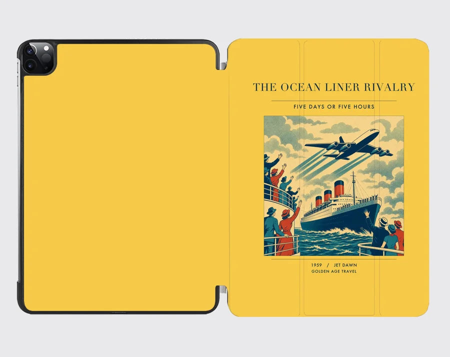 VINTAGE G4307 - The Ocean Liner Rivalry - Designed iPad & Samsung Tablet Cases design on yellow ipad