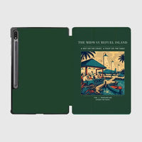 Thumbnail for VINTAGE G4309 - The Midway Refuel Island - Designed iPad & Samsung Tablet Cases design on darkgreen samsung
