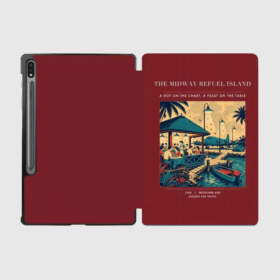 VINTAGE G4309 - The Midway Refuel Island - Designed iPad & Samsung Tablet Cases design on darkred samsung