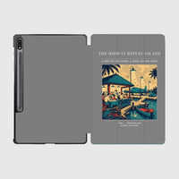 Thumbnail for VINTAGE G4309 - The Midway Refuel Island - Designed iPad & Samsung Tablet Cases design on gray samsung