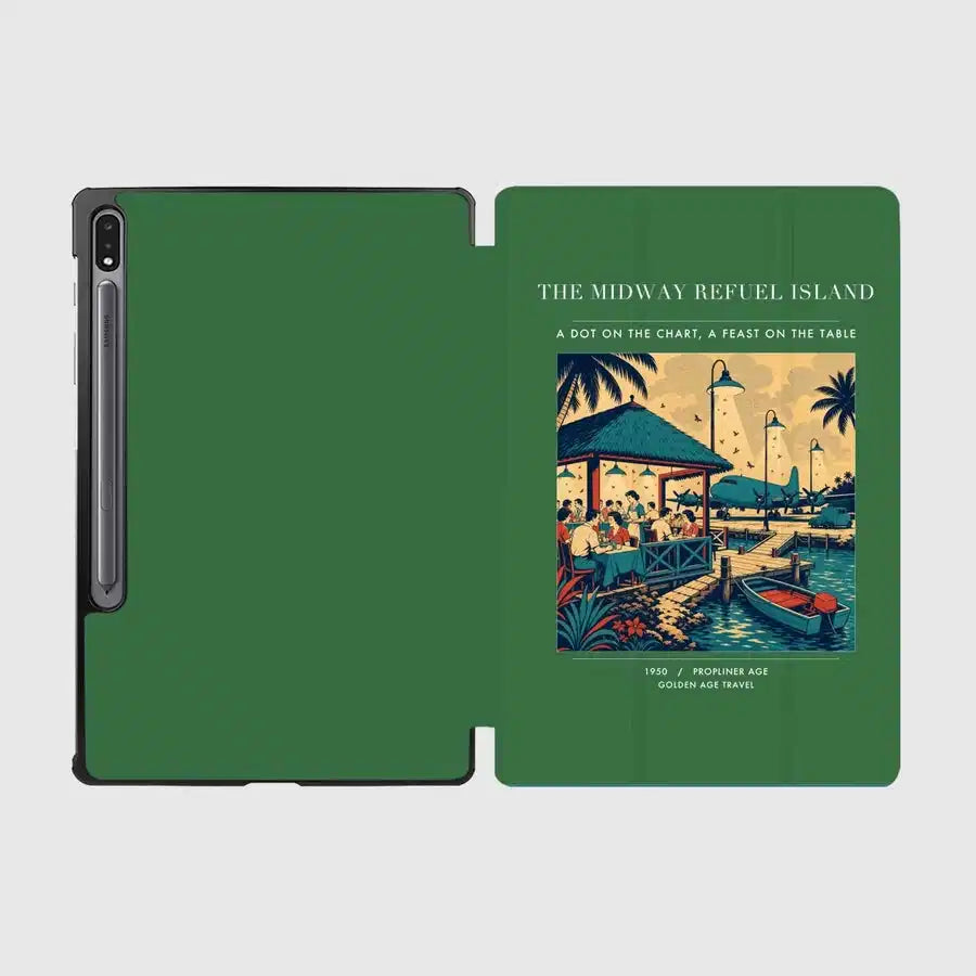 VINTAGE G4309 - The Midway Refuel Island - Designed iPad & Samsung Tablet Cases design on green samsung