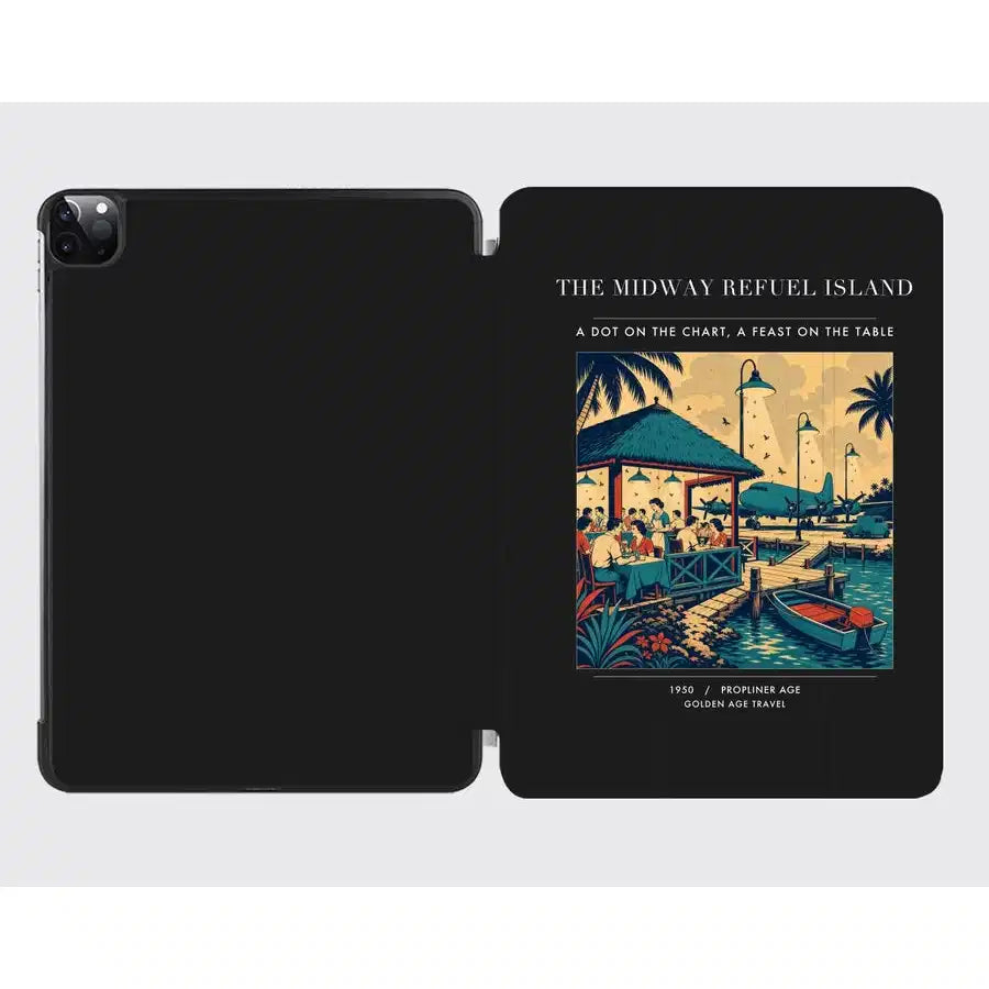 VINTAGE G4309 - The Midway Refuel Island - Designed iPad & Samsung Tablet Cases design on black ipad
