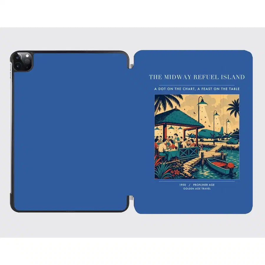 VINTAGE G4309 - The Midway Refuel Island - Designed iPad & Samsung Tablet Cases design on blue ipad