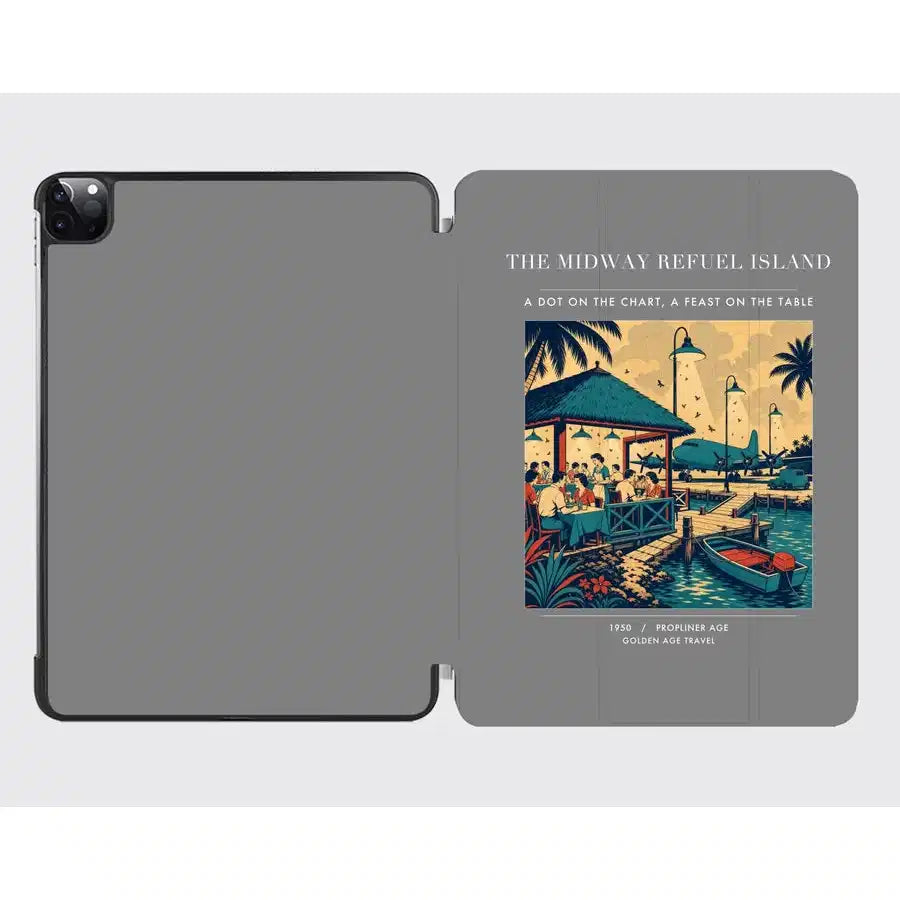 VINTAGE G4309 - The Midway Refuel Island - Designed iPad & Samsung Tablet Cases design on gray ipad