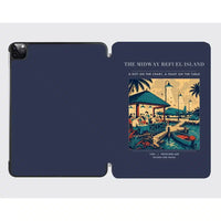 Thumbnail for VINTAGE G4309 - The Midway Refuel Island - Designed iPad & Samsung Tablet Cases design on navyblue ipad
