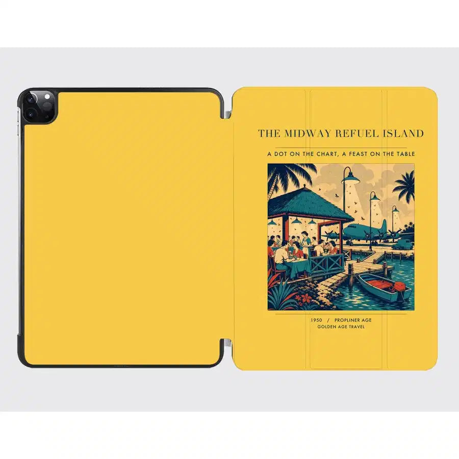 VINTAGE G4309 - The Midway Refuel Island - Designed iPad & Samsung Tablet Cases design on yellow ipad