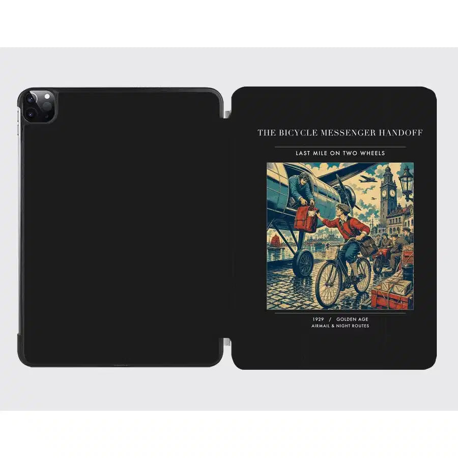 VINTAGE G4311 - The Bicycle Messenger Handoff - Designed iPad & Samsung Tablet Cases design on black ipad