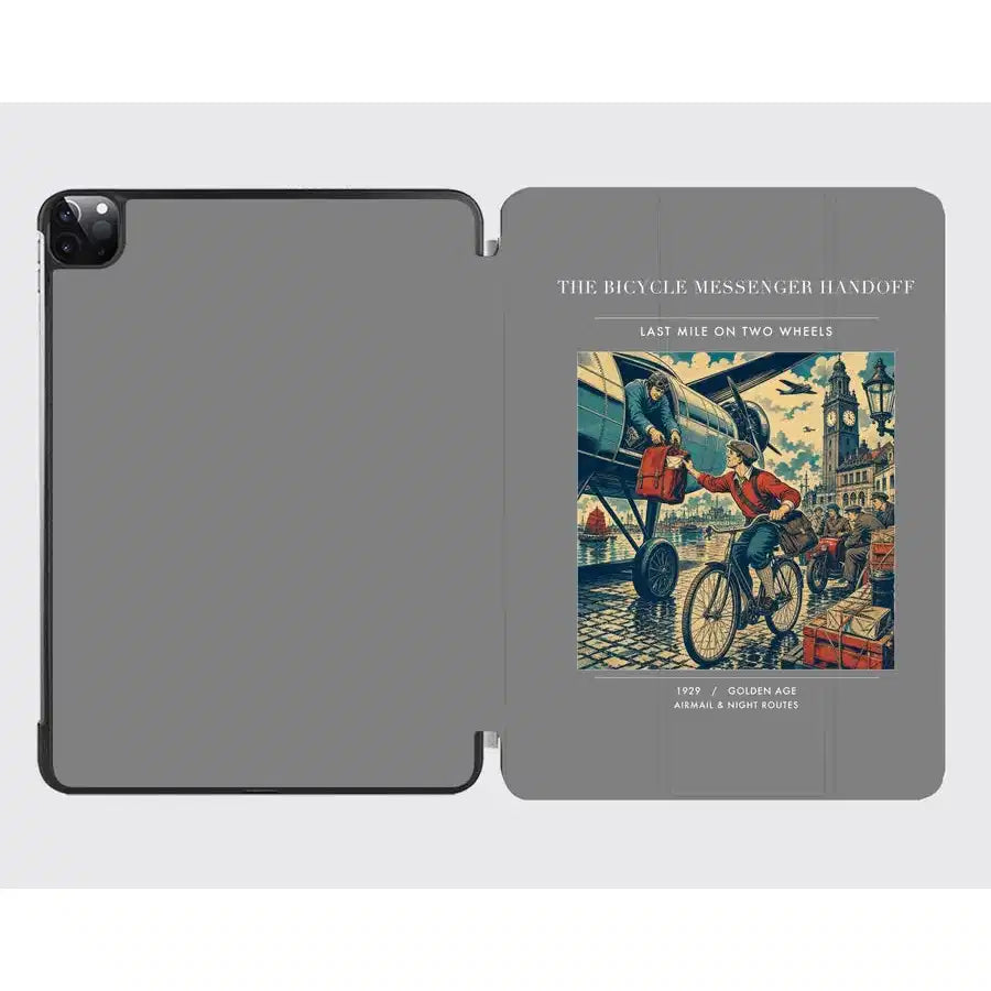 VINTAGE G4311 - The Bicycle Messenger Handoff - Designed iPad & Samsung Tablet Cases design on gray ipad