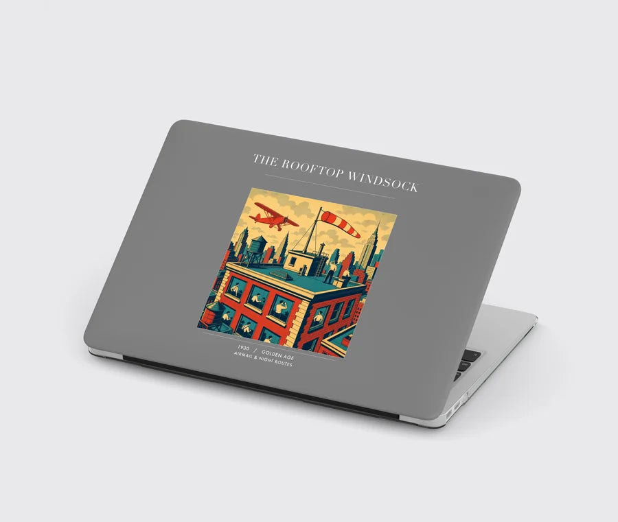 VINTAGE G4312 - The Rooftop Windsock - Designed MacBook Cases design on gray
