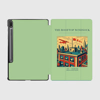 Thumbnail for VINTAGE G4312 - The Rooftop Windsock - Designed iPad & Samsung Tablet Cases design on lightgreen samsung