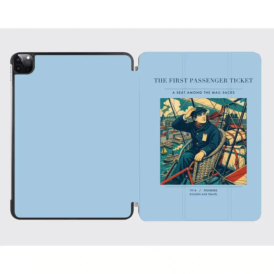 VINTAGE G4321 - The First Passenger Ticket - Designed iPad & Samsung Tablet Cases design on lightblue ipad