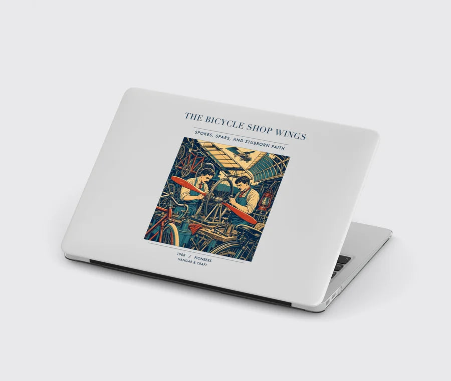 VINTAGE G4323 - The Bicycle Shop Wings - Designed MacBook Cases design on lightgray