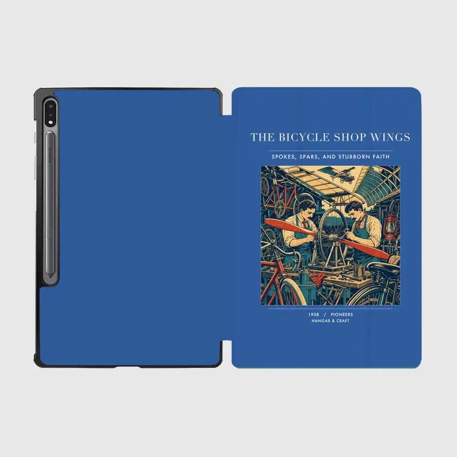 VINTAGE G4323 - The Bicycle Shop Wings - Designed iPad & Samsung Tablet Cases design on blue samsung