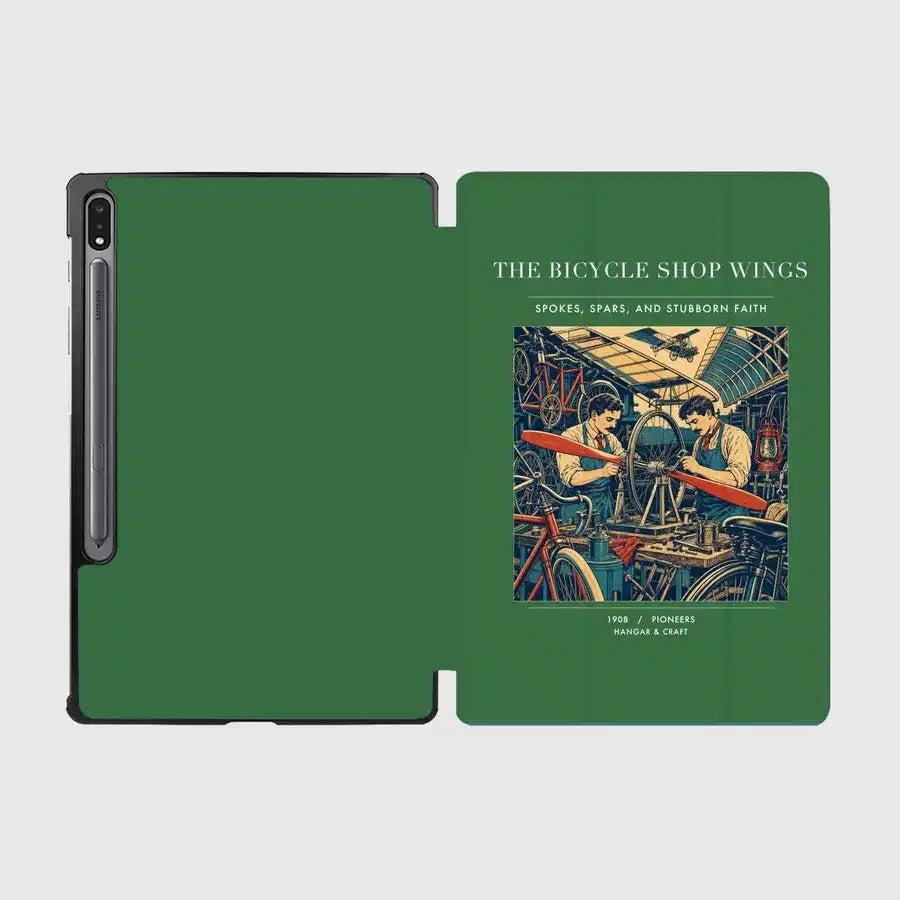VINTAGE G4323 - The Bicycle Shop Wings - Designed iPad & Samsung Tablet Cases design on green samsung
