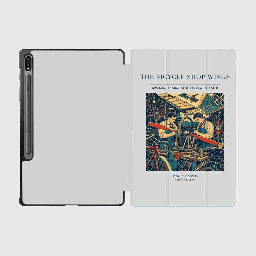 VINTAGE G4323 - The Bicycle Shop Wings - Designed iPad & Samsung Tablet Cases design on lightgray samsung