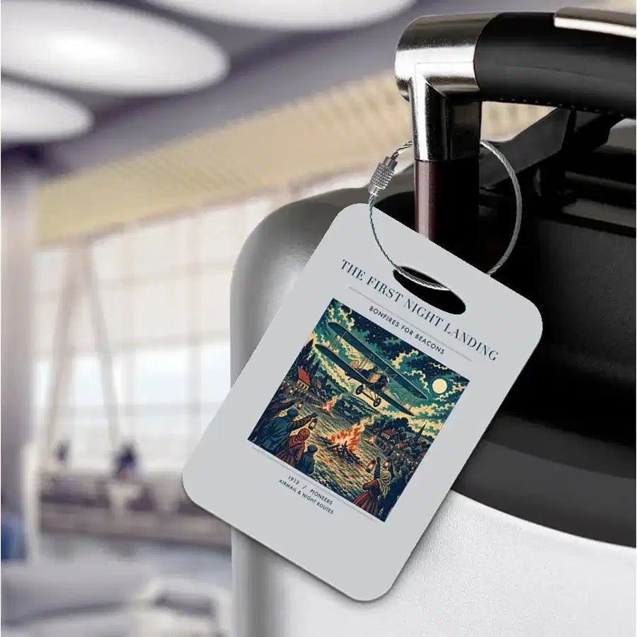 VINTAGE G4327 - The First Night Landing - Acrylic Luggage Tags design on lightgray