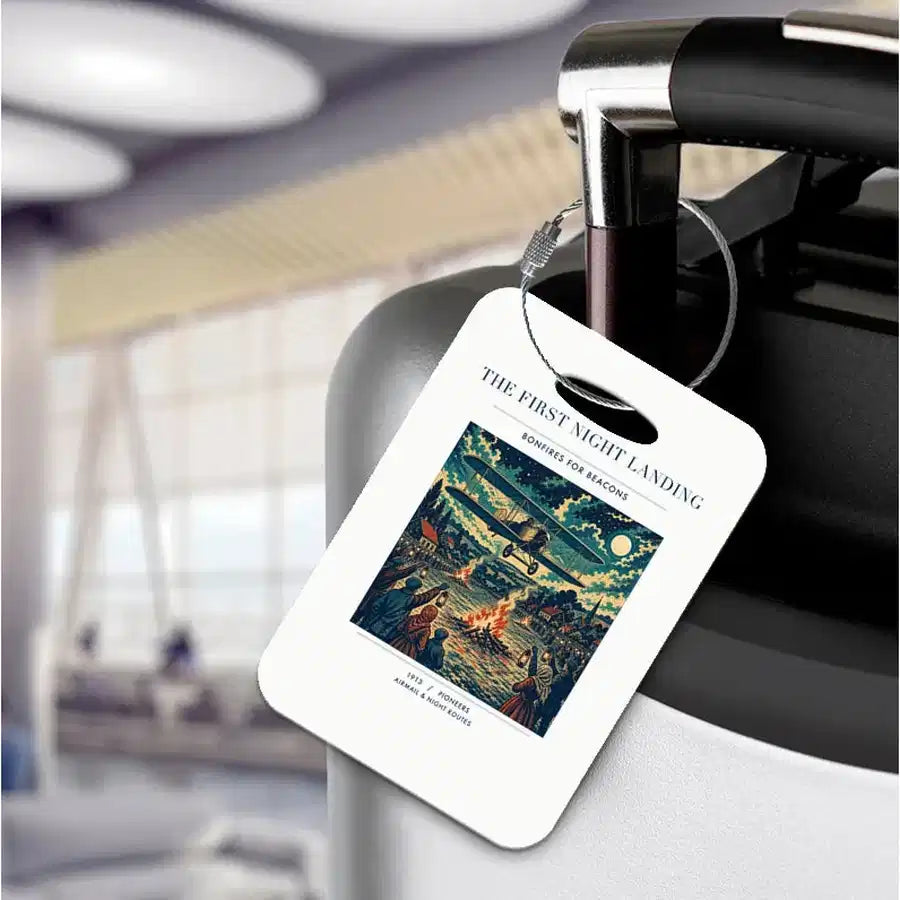 VINTAGE G4327 - The First Night Landing - Acrylic Luggage Tags design on white