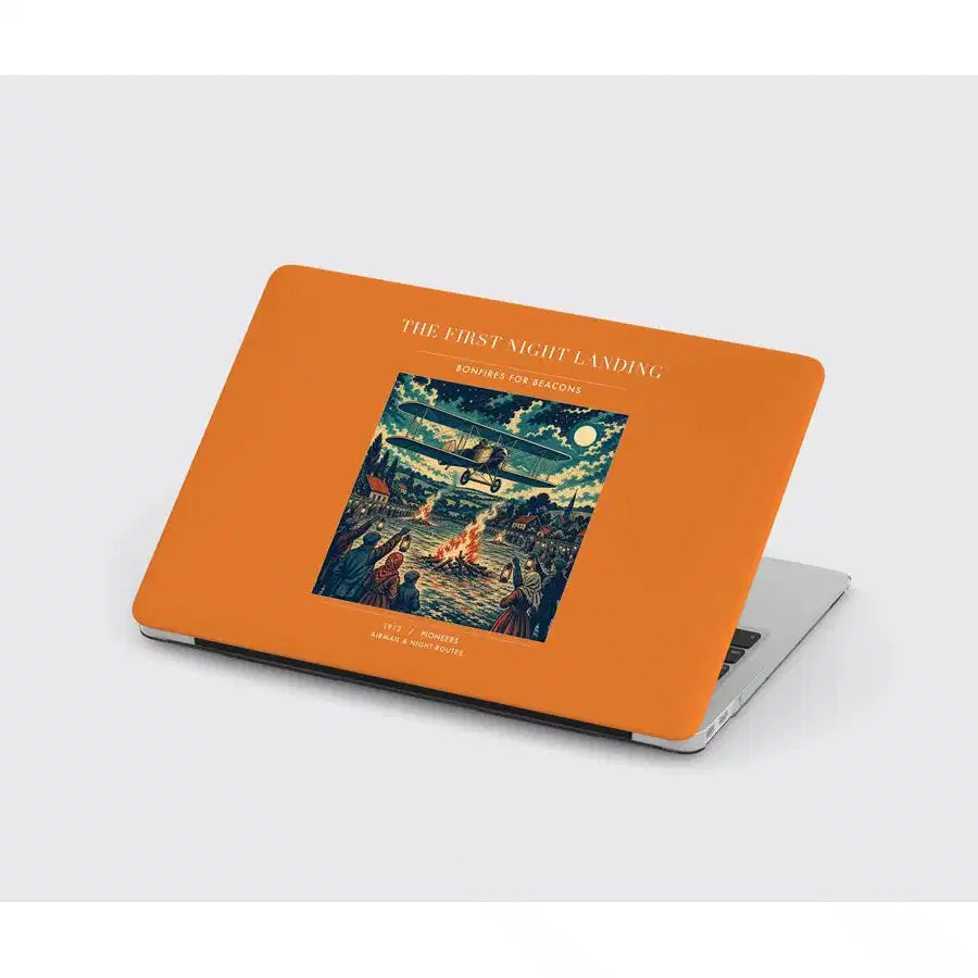 VINTAGE G4327 - The First Night Landing - Designed MacBook Cases design on orange