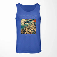 Thumbnail for VINTAGE G4332 - The Caravan Route Above - Designed Tank Tops design on blue