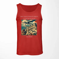 Thumbnail for VINTAGE G4332 - The Caravan Route Above - Designed Tank Tops design on red