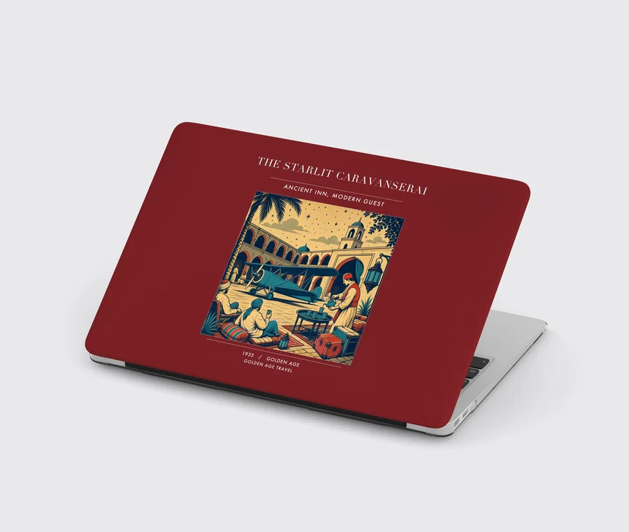 VINTAGE G4336 - The Starlit Caravanserai - Designed MacBook Cases design on darkred