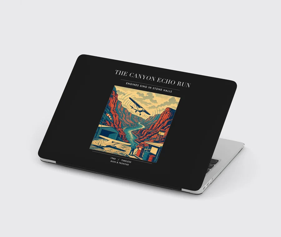 VINTAGE G4338 - The Canyon Echo Run - Designed MacBook Cases design on black